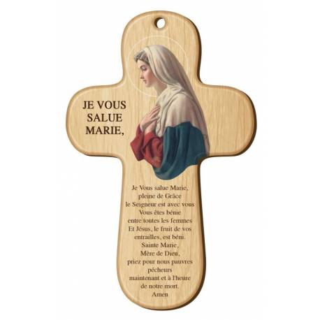 Croix Murale Je Vous Salue Marie - 15 X 9.5 Cm