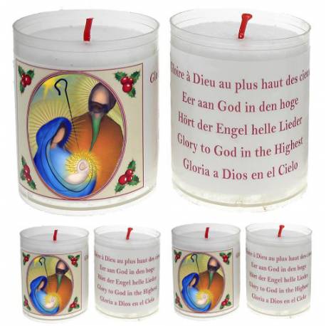 Set de 4 bougies - Noël - texte 5 langues