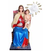 Beeld Madonna dell'Arco zittend 150 cm in glasvezel 