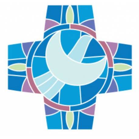 Croix Esprit Saint bleue 9x9cm
