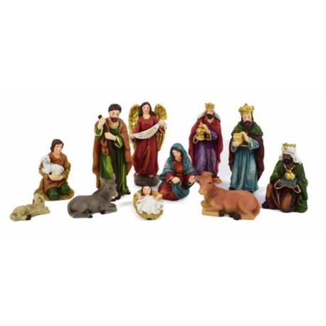 Personnages de crèche de Noël - 11 figurines de 12 cm