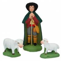 Santon Carbonel N°2 Bijbelse Figuur Jong herder met een schaap en een laam 