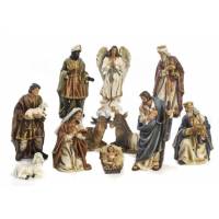 Personnages de crèche de Noël - 11 figurines de 18,5 cm