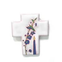 Croix Céramique - 12 X 10 cm - Blanc