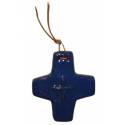 Kruisje Keramiek 8.5 X 7.5 Cm Blauw 