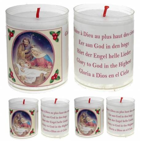 Set de 4 bougies - Noël - texte 5 langues