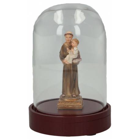 Globe en verre de 8 cm avec statue de Saint Antoine