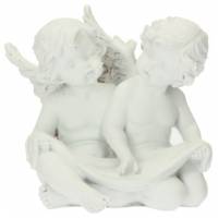 Couple d'anges assis 13 x 10 x 12cm