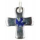 Croix 16 X 13 mm - Colombe - Email Bleu