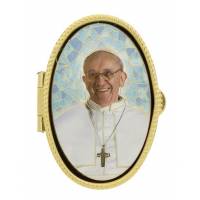 Pillendoosje - Paus Franciscus - Mozaiek - Ov 52 X 36 mm 