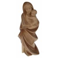 Statue Vierge Marie moderne en bois - 20 cm - 2 tons bois
