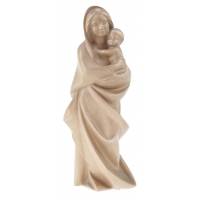 Statue Vierge Marie moderne en bois - 21 cm - bois patiné