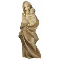 Statue Vierge Marie moderne en bois - 100 cm - bois patiné