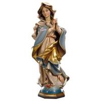 Statue Vierge Marie en bois sculpté - 15 cm - couleur