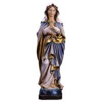 Statue Vierge Marie en bois - 25 cm - couleur