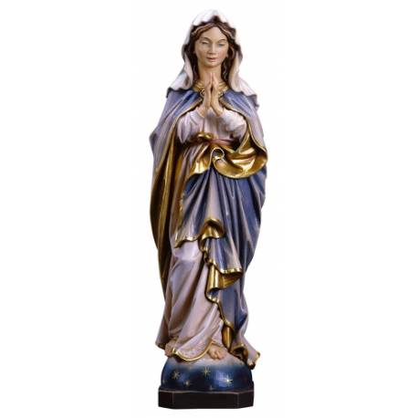 Statue Vierge Marie en bois - 20 cm - couleur