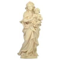 Statue Vierge Marie avec enfant en bois - 15 cm - bois naturel