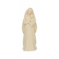 Statue Vierge Marie avec enfant en bois - 20 cm - naturel