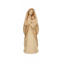 Statue Vierge Marie avec enfant en bois - 20 cm - 2 tons bois