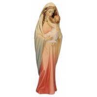 Statue Vierge Marie avec enfant en bois- 30 cm - couleur