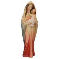 Statue Vierge Marie avec enfant en bois - 60 cm - couleur