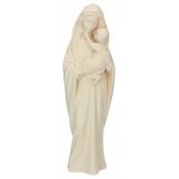 Statue Vierge Marie avec enfant en bois- 30 cm - naturel
