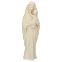Statue Vierge Marie avec enfant en bois- 30 cm - naturel