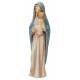 Statue Vierge Marie avec enfant en bois - 20 cm - couleur bleu marbré