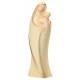 Statue Vierge Marie avec enfant en bois - 20 cm - finition patinée blanche
