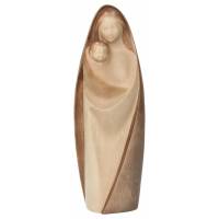 Statue Vierge Marie avec enfant moderne en bois - 12 cm - 2 tons bois