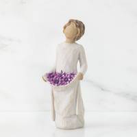 Statuette Willow Tree : Fille Avec Fleurs Mauves 15 Cm - Simple Joys