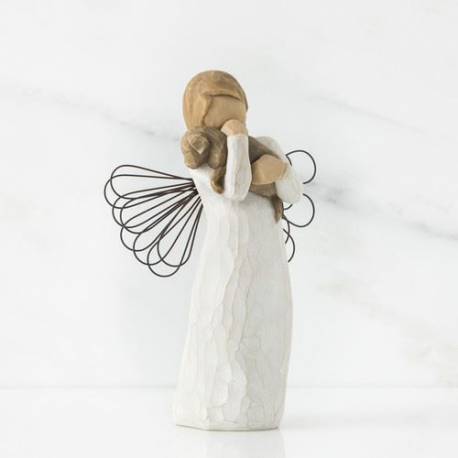 Statuette Willow Tree : Ange Avec Chien 13 Cm - Angel of Friendship