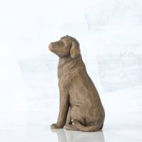 Willow Tree beeldjes : Hond donkeurgekleurd 8.5 Cm - Love my dog (dark) 