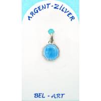Medaille Zilver - OLV / Versch. Lourdes - Email blauw 
