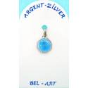 Médaille Argent - Vierge / App Lourdes - Email Bleu