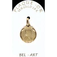 Médaille plaqué-or - Vierge - 16 mm