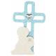 Croix de communion bleue à poser 9x16 cm