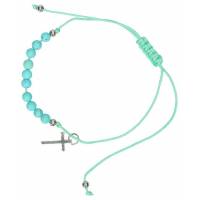 Bracelet sur corde - pierres naturelles bleues