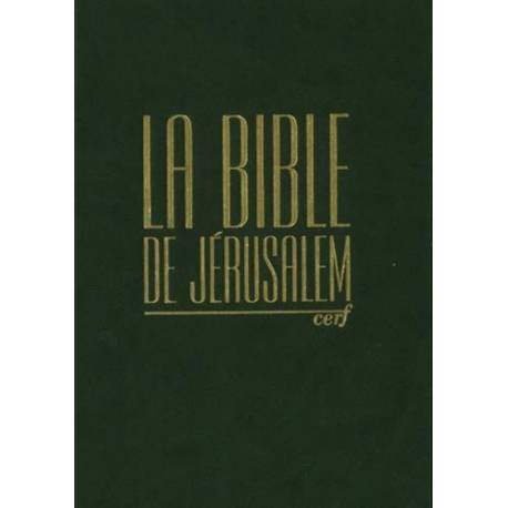 Bible de Jérusalem - Couverture rigide cuir verte
