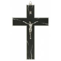Kruisbeeld - 23 cm - Zwart en wit hout 