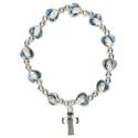 Bracelet sur élastique Coeurs Vierge émail bleu