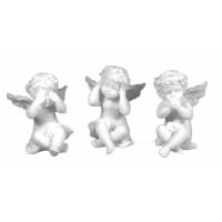 Beeld 13 cm - Alabaster - Zittende engels 