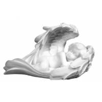 Statue de 09 cm en albâtre - Ange endormi dans une aile