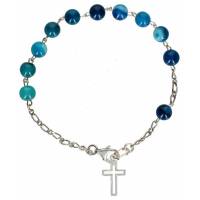 Bracelet-Dizainier argent avec pierres bleues