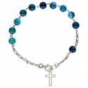 Bracelet-Dizainier argent avec pierres bleues