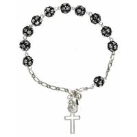 Bracelet-Dizainier argent Swarovski noir