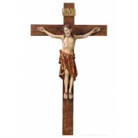 Croix Murale 70 cm - Christ 40 cm - polychrome antique