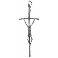 Croix Pape - 13 cm - Métal Argenté