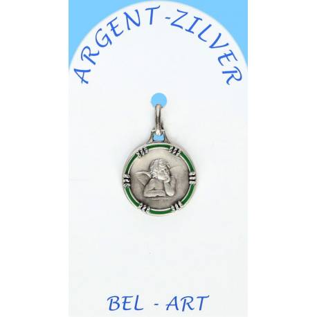 Medaille Zilver - Engel - 14 mm 