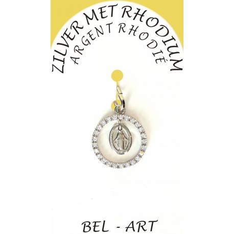 Medaille Zilver rhodium 14 mm + Wonderbare 